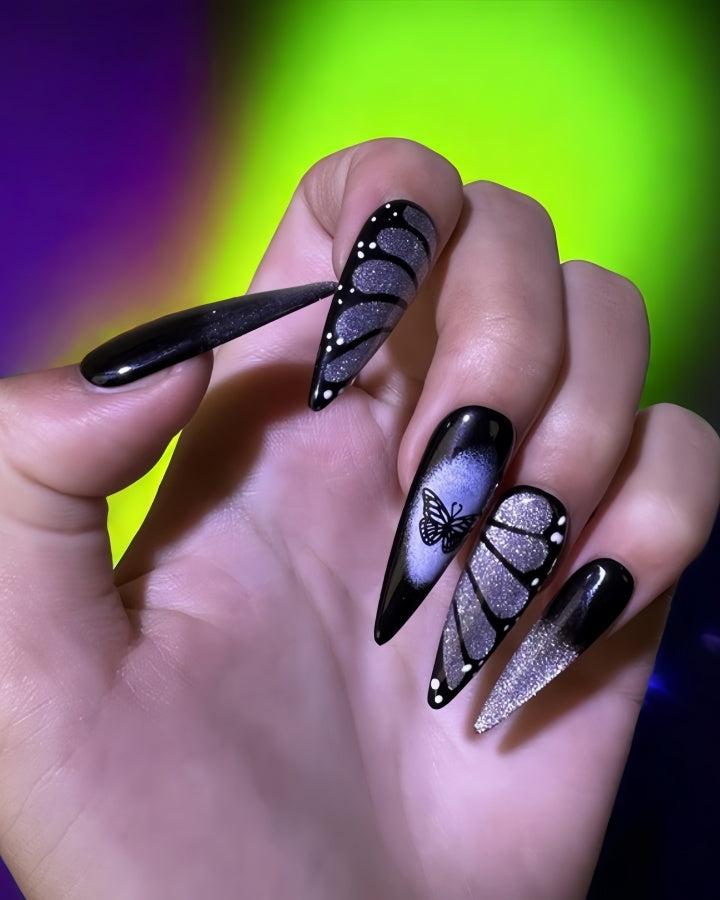 Dark Butterfly Nail