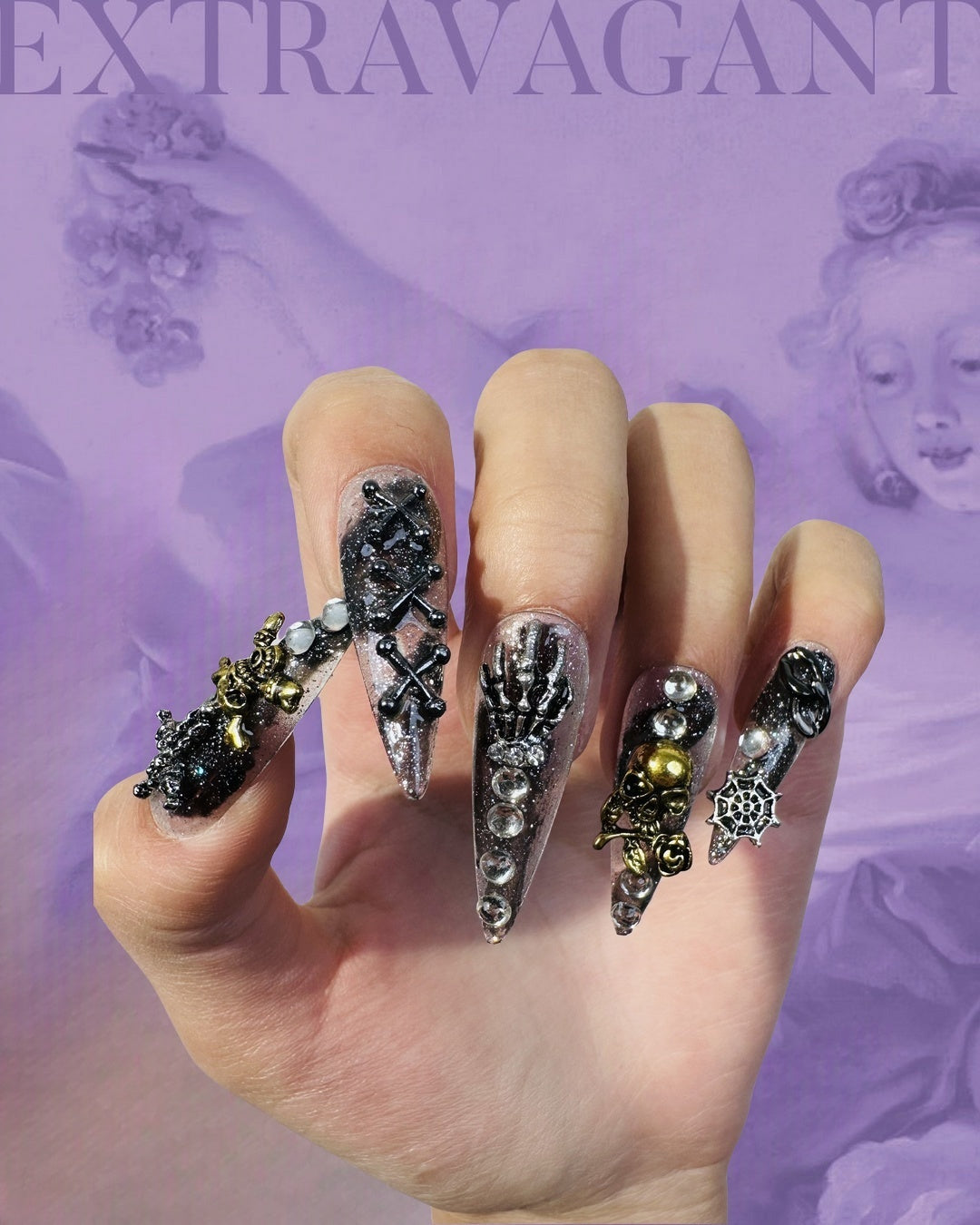 Bronze Gold Skull Nail