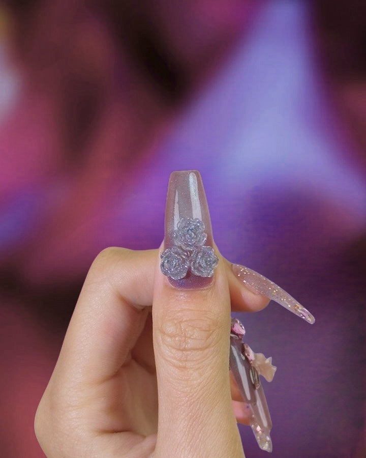 Charming Purple Star Nail