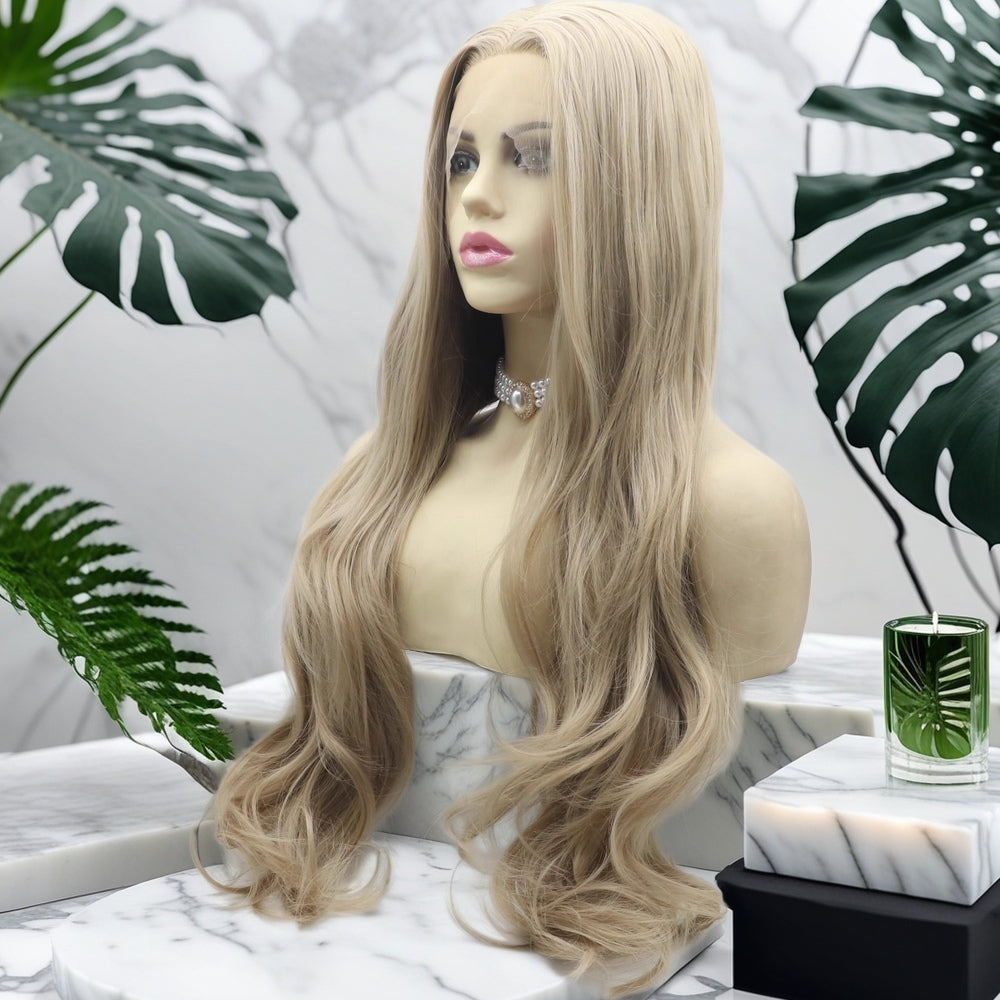 24inch Blonde Body Wave Synthetic Hair Lace Front Wig