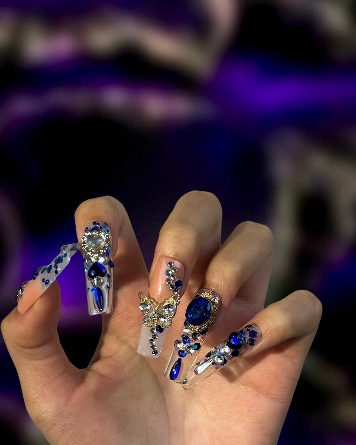 Blue Sapphire Crystal Nail