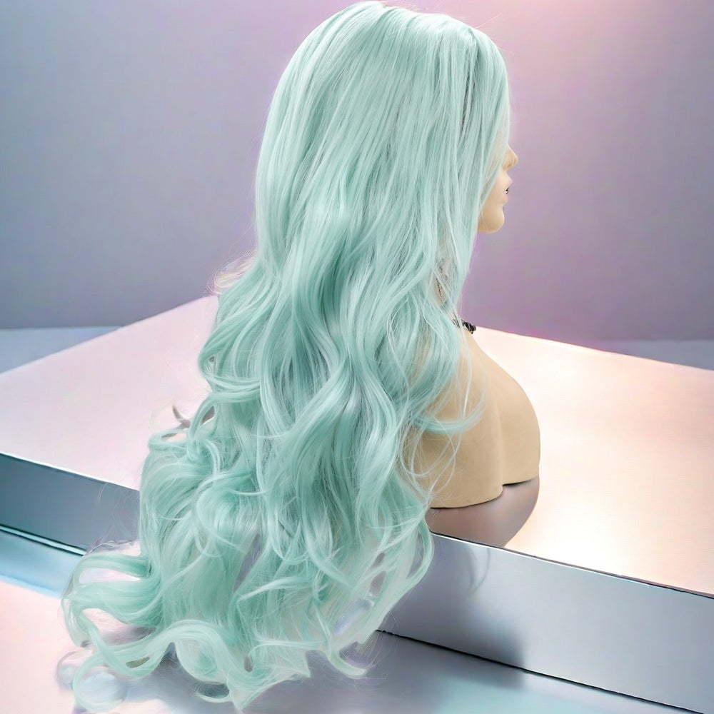 24 inch Aqua Body Wave Synthetic Hair Lace Front Wig